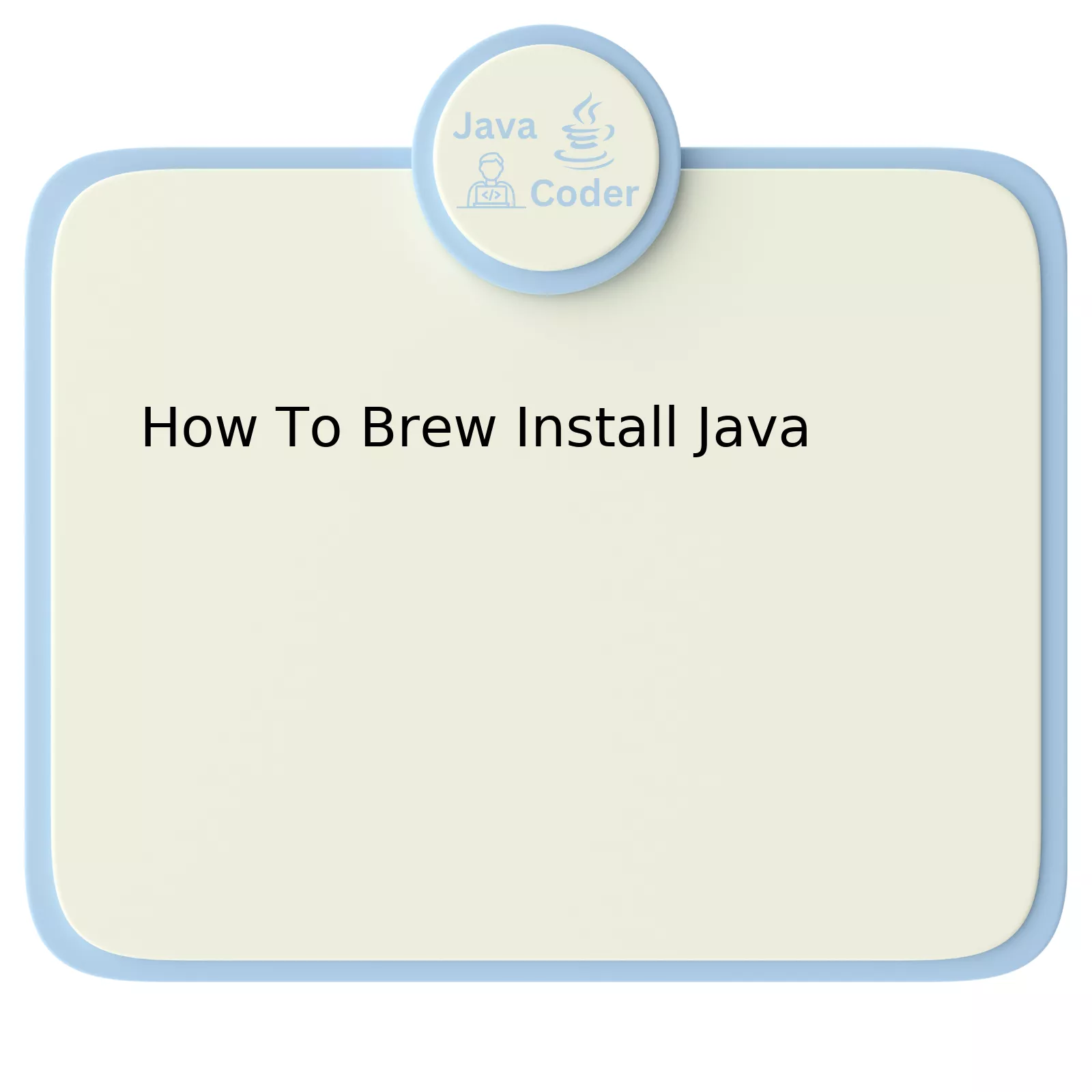 How To Brew Install Java