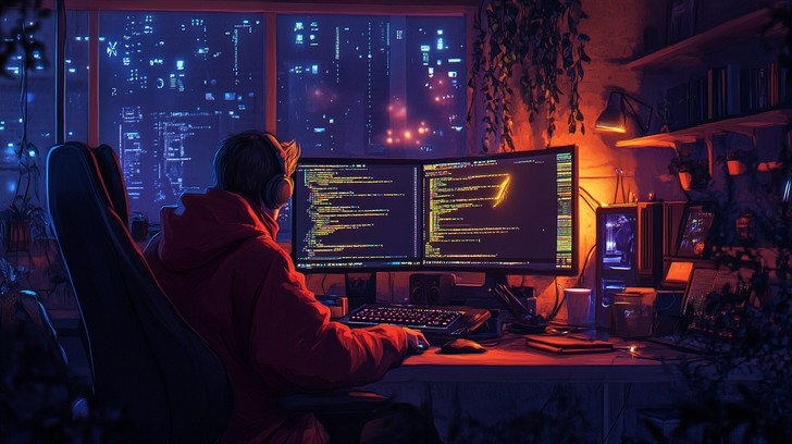 programmer coding at night - Free Nighttime coding session Image - Coding, Programmer, Night ...